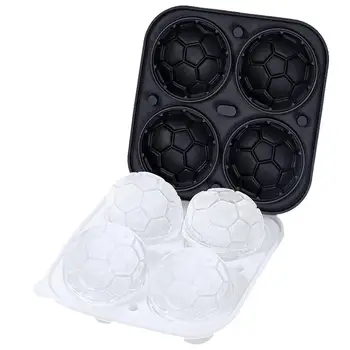 Футбольная форма для кубиков льда Форма для изготовления шариков для льда Круглая форма для кубиков льда Футбольная форма для кубиков льда для баскетбола, регби, безопасная Силиконовая форма для 3D-шариков