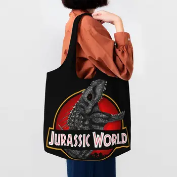Холщовая сумка для покупок из мира юрского периода Indominus Rex, женская прочная сумка для покупок из пленки с динозавром, сумка для покупок