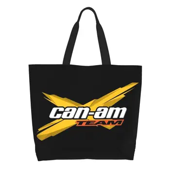 Холщовая сумка для покупок с логотипом Can Am BRP ATV, изготовленная на заказ, женская сумка для продуктов большой емкости
