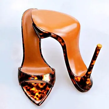 Цветные туфли-лодочки; Модные Босоножки С Открытым Носком На Тонком Высоком Каблуке; Леопардовая Женская Обувь Большого Размера; Zapatos Para Mujeres