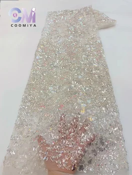 Цветочное сетчатое кружево с высококачественным бисером Серия свадебных платьев для женщин с вышивкой из роскошной ткани высшего качества