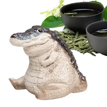 Чайный питомец Крокодил Орнамент Забавная китайская фигурка животного Кунг-фу Фигурка животного Ручной работы Благоприятные Чайные Питомцы для чайного стола