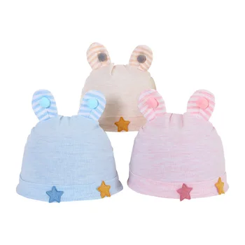 Шапочки для новорожденных Four Seasons Kids, шапочка из 100% хлопка, шапочка с милым мультяшным принтом, подходит для детских аксессуаров 0-12 месяцев.