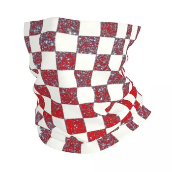 Шахматная доска, Блестящая Хорватская Бандана, Гетры для пеших прогулок, велоспорта, мужчин, женщин, Шарф для обертывания шахматной доски, повязка на голову теплее