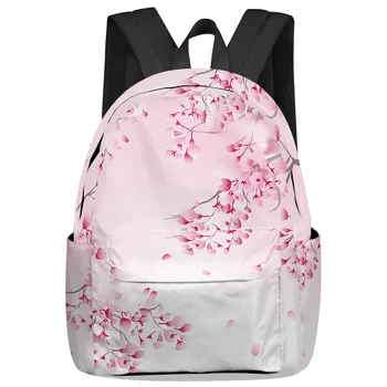 Школьные сумки для студентов в японском стиле с текстурой Сакуры, Ноутбук, Изготовленный на Заказ Рюкзак Для мужчин, Женщин, Женщин Для путешествий Mochila