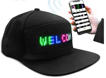 Шляпа с цветным дисплеем для редактирования по Bluetooth Шляпа с утиным язычком Светящаяся рекламная шляпа Большая пляжная шляпа