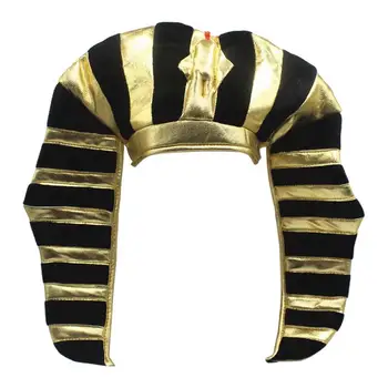 Шляпа фараона Черный Золотой костюм короля Египта Унисекс для взрослых, кепки на Хэллоуин, Пасху, мягкий аксессуар Фараона для взрослых и детей