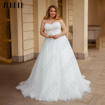 Элегантные свадебные платья JEHETH, большие размеры, платья для невесты без рукавов weetheart, тюлевое платье в стиле ампир, vestidos de novia 2023 Civil.