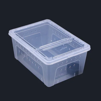 Ящик для разведения рептилий и амфибий Пластиковый кейс для хранения, контейнер для кормления, инкубационный контейнер для паука, Скорпиона, геккона, насекомого, змеи