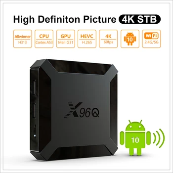 X96Q 10 TV Box Android 2.4G Wifi Allwinner H313 Четырехъядерный 1G 8G 2GB 16GB 1080P Медиаплеер 4K Smart телеприставка