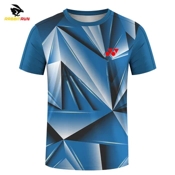 Мужские футболки с логотипом, Быстросохнущая мужская тренировочная форма для бадминтона, одежда для настольного тенниса, футболка с принтом для мальчиков, дышащая спортивная одежда