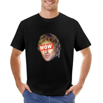 Футболка Owen Wilson WOW с коротким рукавом, футболки с котом, одежда для мужчин